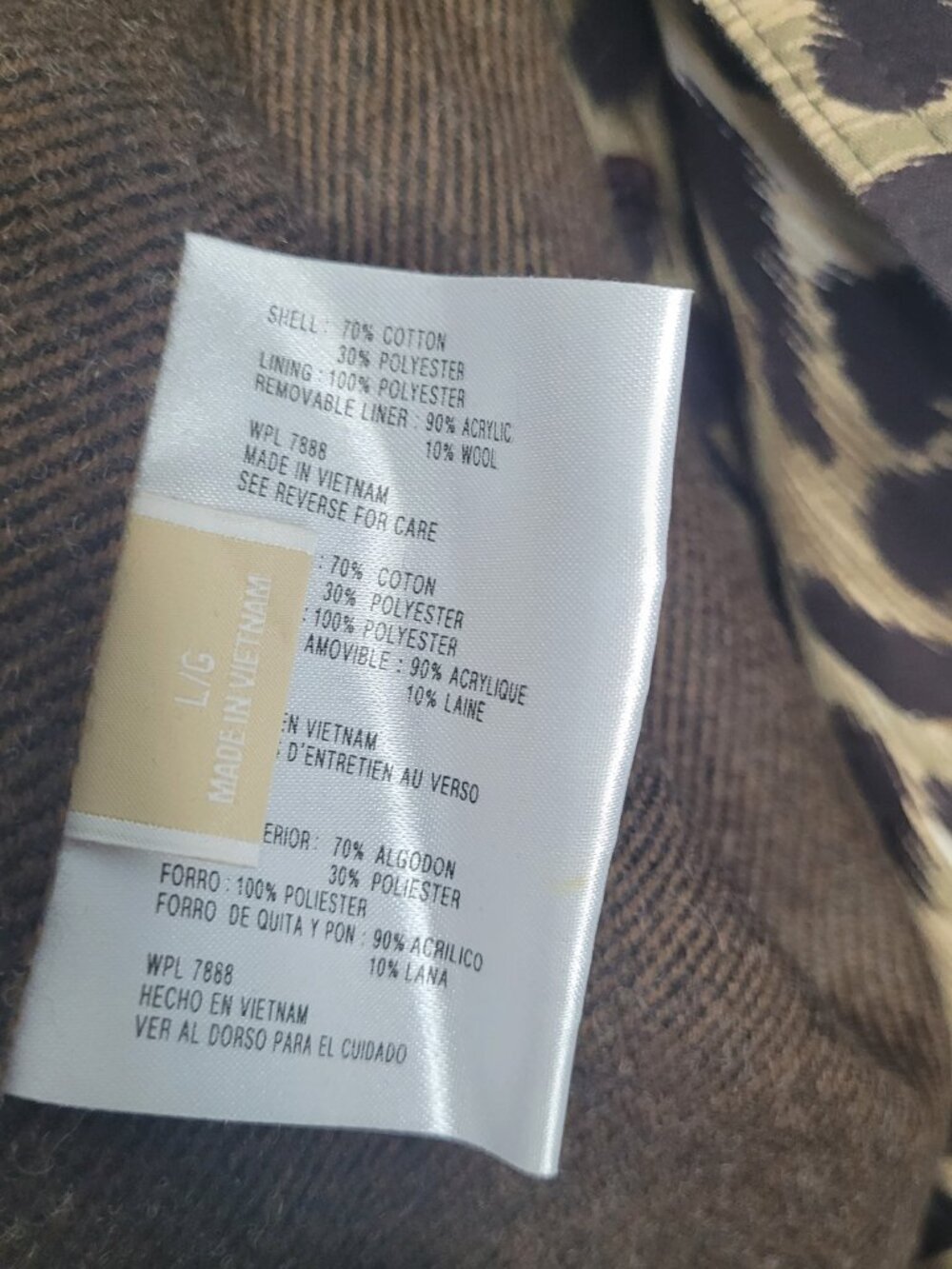 Michael Michael Kors cheetah animal print trench style lined coat size large - Picture 7 of 10